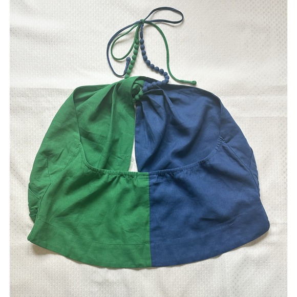 FARM Rio Blue and Green Crop Top - Picture 2 of 6